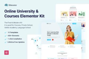 Educador - Template Kit Elementor para universidades e cursos on-line