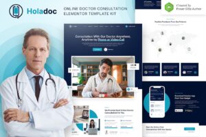 Holadoc — Kit de Template Elementor para Consulta Médica Online