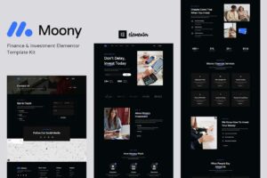 Moony - Template Kit Elementor de finanças e investimentos