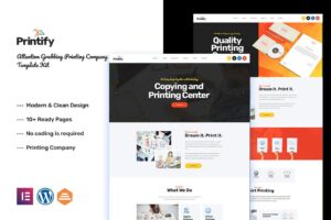 Printify - Template Kit Elementor da empresa de impressão