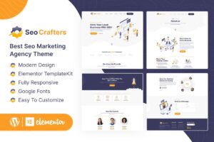 SEOCrafters - Template Kit Elementor para Agência de marketing