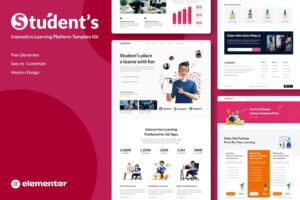 Online E-Course Elementor Template Kit for Students