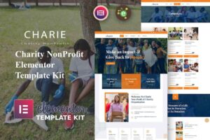 Charie - Template Kit Elementor para organizações beneficentes sem fins lucrativos