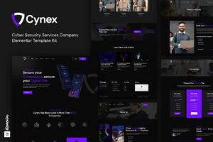 Cynex - Elementor Template Kit for a Cyber Security Services Company