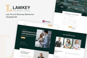 Lawkey - Kit de plantillas de Elementor para bufetes de abogados y abogados