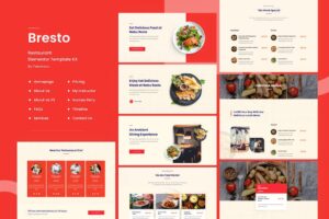 Bresto | Kit de plantillas de Elementor de comida para restaurantes y cafeterías
