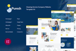 Puresh | Empresa de serviços de limpeza Elementor Template Kit