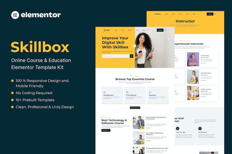 Skillbox - Template Kit Elementor para cursos e educação on-line