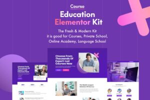 Curso: kit de plantillas de Elementor para cursos y universidades en línea