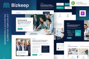 Bizkeep: kit de plantillas de Elementor para servicios de contabilidad y teneduría de libros