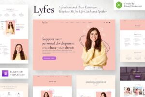 Lyfes - Template Kit de Elementor para entrenadora de vida femenina y oradora