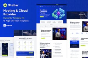 Stellar - Template Kit WordPress Elementor para provedores de hospedagem e nuvem