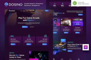 Dosino — Elementor Template Kit for Arcade Games and Attractions