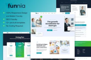 Funnia - Kit de plantillas de Elementor para agencia digital
