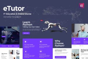 eTutor - Elementor Pro Template Kit for Online Education and Course