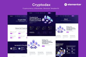 Cryptodax - Cryptocurrency and Blockchain Elementor Template Kit