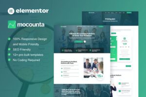 Mocounta - Kit de plantillas de Elementor para empresas de contabilidad