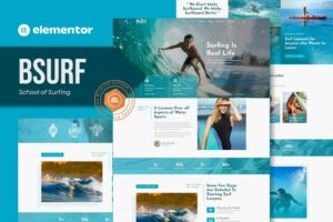 Bsurf - Kit de plantillas de Elementor para escuelas de surf
