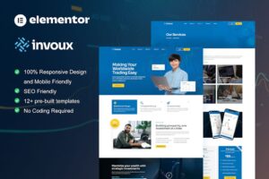 Invoux - Template Kit Elementor Pro para negociação e investimento