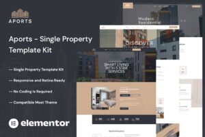 Portos - Kit de modelo Elementor de propriedade única
