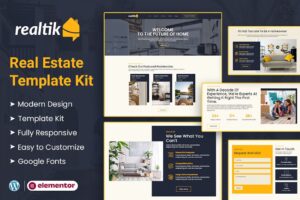 Realtik - Template Kit Elementor para vendas de imóveis e propriedades