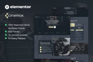 Cinemox - Kit de Template Kit Elementor Pro da Empresa de Produção de Vídeo