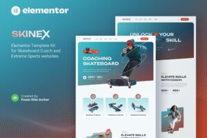 Skinex — Template Kit Elementor para treinadores e aulas de skate