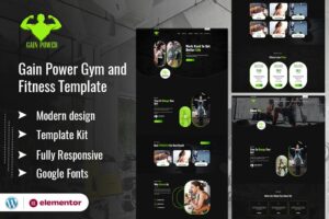 GAIN POWER - Template Kit Elementor para ginástica e fitness