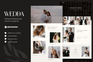 Wedda - Kit de Templates Elementor para organizadores de casamentos e casamentos