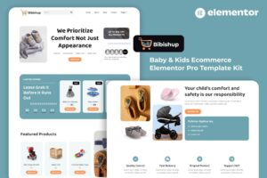 Bibishup - Kit de modelos Elementor Pro de comércio eletrônico para bebês e crianças