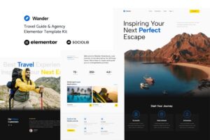 Wander - Guia de viagem e kit de modelos Elementor para Agência