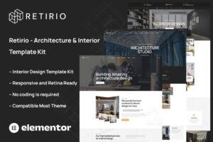 Retirio - Template Kit Elementor para arquitetura e interiores