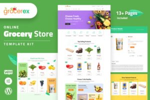 Grocerex - Kit de template Elementor Pro para mercearia