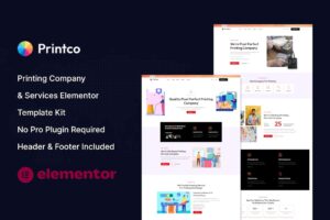 Printco - Kit de Templates Elementor para empresas e serviços de impressão