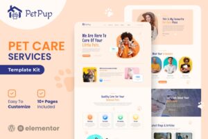 PetPup - Kit de modelos Elementor para serviços de cuidados com animais de estimação