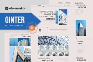 Ginter - Kit de Templates Elementor de Arquitetura Moderna