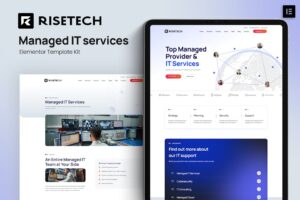Risetech - Kit de modelos Elementor de serviços gerenciados de TI