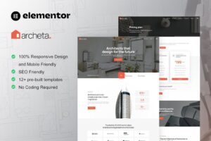 Archeta - Template Kit Elementor para serviços de arquitetura e construção
