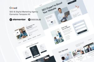 Crowd - Kit de plantillas Elementor para agencia SEO y marketing digital