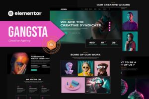 Gangsta - Template Kit Elementor para Agência criativas e portfólios
