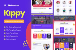 Kippy - Template Kit Elementor Pro para jardim de infância