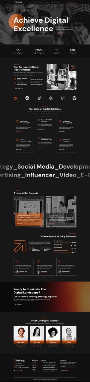 Gabung - Template Kit Elementor para agencia de marketing digital
